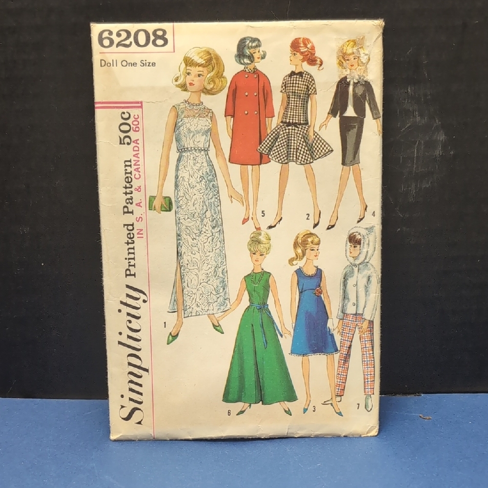 Simplicity Sewing Pattern Doll Clothes Pattern #6208 UNCUT